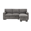 Pemberly Row Dark Gray Fabric Reversible Sleeper Sectional with Storage and USB