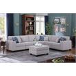 Pemberly Row Light Gray Linen 7-Piece Reversible Sectional with Ottoman