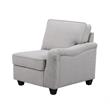 Pemberly Row Light Gray Linen 7-Piece Modular L-Shape Sectional with Ottoman