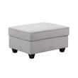 Pemberly Row Light Gray Linen 7-Piece Modular L-Shape Sectional with Ottoman