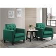 Pemberly Row Green Velvet Tufted Armchairs and End Table Living Room Set