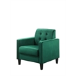 Pemberly Row Green Velvet Tufted Armchairs and End Table Living Room Set