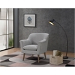 Pemberly Row Steel Gray Woven Fabric Oversized Armchair with Walnut Wood Legs