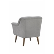 Pemberly Row Steel Gray Woven Fabric Oversized Armchair with Walnut Wood Legs