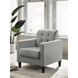 Pemberly Row Light Gray Velvet Tufted Armchairs and End Table Living Room Set
