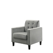 Pemberly Row Light Gray Velvet Tufted Armchairs and End Table Living Room Set