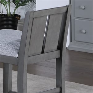 Pemberly Row Set of 2 Gray Finish Upholstered Seat Counter Height Chairs