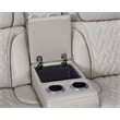 Pemberly Row White Faux Leather Power Reclining 3-Piece Set with LED and USB