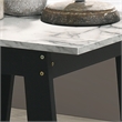 Pemberly Row Black Wood End Table with Faux Marble Top Finish