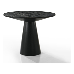 Pemberly Row 47&quot Round Ebony Black Counter Height Wooden Table with Pedestal