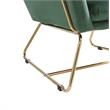 Pemberly Row Soft Velvet Accent Arm Chair with Gold Metal Base in Green