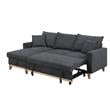 Pemberly Row Dark Gray Fabric Reversible Sleeper Sectional with Storage Chaise