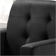 Pemberly Row Black Velvet Tufted Accent Armchair with Full Foam Seat Cushion