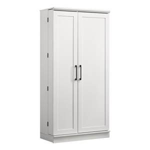 Pemberly Row 2-Door Engineered Wood Storage Cabinet with Shelves in White