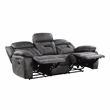 Pemberly Row Microfiber 2-Piece Manual Reclining Sofa Set in Gray