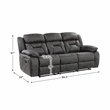 Pemberly Row Microfiber 2-Piece Manual Reclining Sofa Set in Gray