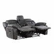 Pemberly Row Microfiber 2-Piece Manual Reclining Sofa Set in Gray