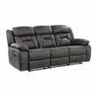 Pemberly Row Microfiber 2-Piece Manual Reclining Sofa Set in Gray