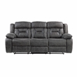 Pemberly Row Microfiber 2-Piece Manual Reclining Sofa Set in Gray
