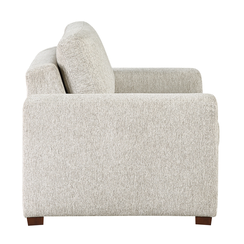 Pemberly Row Microfiber Armchair with Pocket Coil Support in Sage Sand