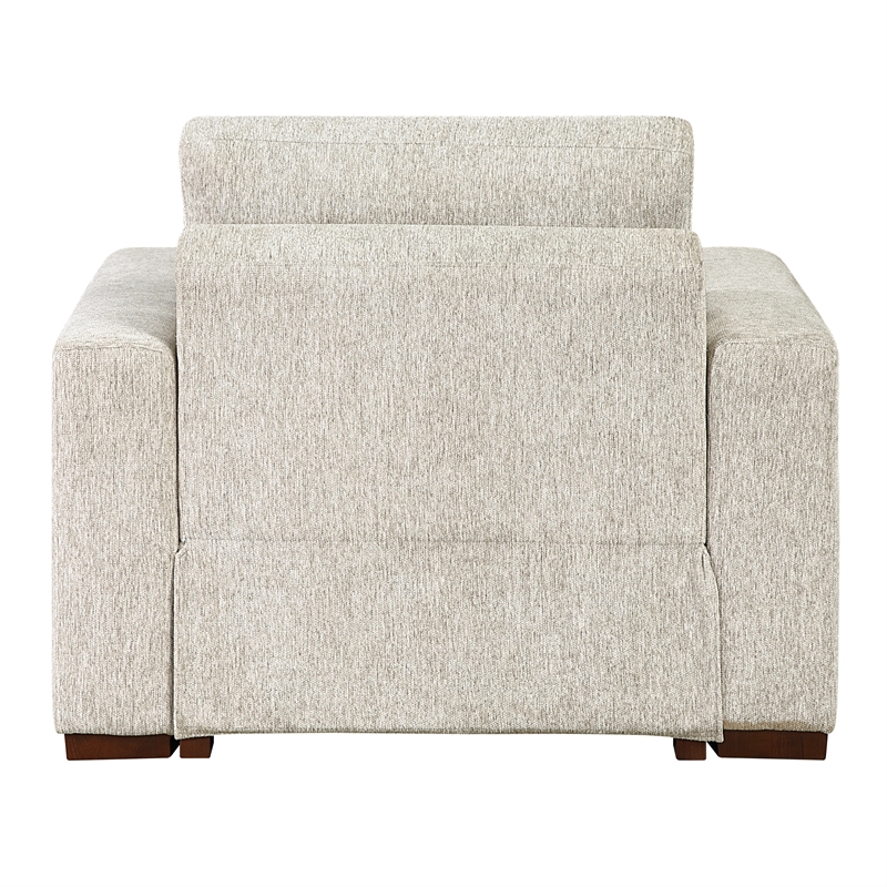 Pemberly Row Microfiber Armchair with Pocket Coil Support in Sage Sand