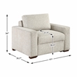 Pemberly Row Microfiber Armchair with Pocket Coil Support in Sage Sand