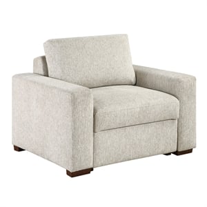 Pemberly Row Microfiber Armchair with Pocket Coil Support in Sage Sand