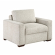 Pemberly Row Microfiber Armchair with Pocket Coil Support in Sage Sand