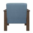 Pemberly Row Mid-Century Solid Wood and Fabric Accent Chair in Walnut & Blue