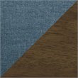 Pemberly Row Mid-Century Solid Wood and Fabric Accent Chair in Walnut & Blue