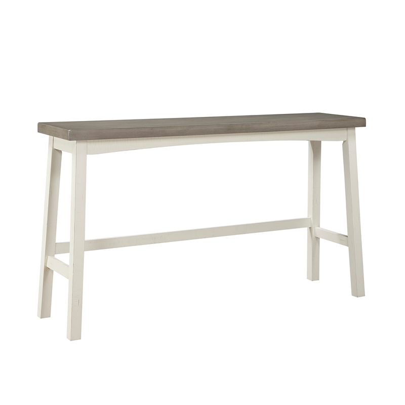 Pemberly Row 4-Piece Wood Pub Height Dining Set in White and Coffee