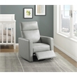 Pemberly Row Breathable Faux Leather Swivel Glider Reclining Chair in Smoke