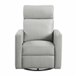 Pemberly Row Breathable Faux Leather Swivel Glider Reclining Chair in Smoke
