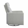 Pemberly Row Breathable Faux Leather Swivel Glider Reclining Chair in Smoke