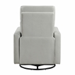 Pemberly Row Breathable Faux Leather Swivel Glider Reclining Chair in Smoke