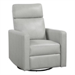 Pemberly Row Breathable Faux Leather Swivel Glider Reclining Chair in Smoke
