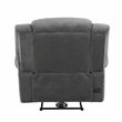 Pemberly Row Microfiber Power Reclining Chair With Nailhead Trim in Charcoal
