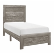 Pemberly Row Rustic Twin Panel Bed With Textured Wood-Look Finish in Gray
