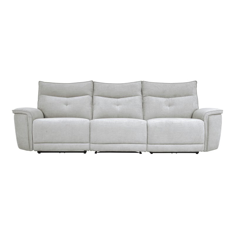 Pemberly Row 3-Piece Power Reclining Sofa Set with USB Ports in Mist Gray