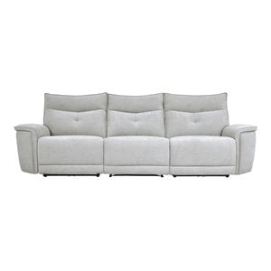 Pemberly Row 3-Piece Power Reclining Sofa Set with USB Ports in Mist Gray