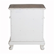 Pemberly Row 3-Drawer Wood Nightstand in Antique White with Gray Accents