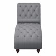 Pemberly Row Tufted Fabric Chaise Lounge with Bolster Pillow in Dark Gray