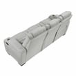 Pemberly Row Double Reclining Sofa with LED Drop-Down Table in Light Gray