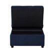 Pemberly Row Velvet Storage Bench with Pull-Out Ottoman and Pillow in Blue
