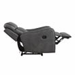 Pemberly Row Polished Microfiber Recliner with Nailhead Trim in Smoky Gray
