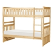 Pemberly Row Wood Twin Over Twin Bunk Bed 200 lb Per Bed in Natural Pine