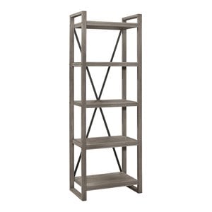 Pemberly Row 27.5&quot 5-Shelf Bookcase Side Pier in Weathered Gray