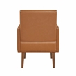 Pemberly Row Faux Leather Accent Chair with Walnut Legs in Matte Brown