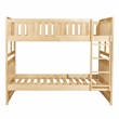 Pemberly Row Wood Full-Over-Full Bunk Bed with Guard Rails in Natural Pine