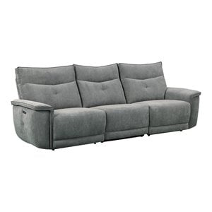 Pemberly Row 3-Pc Power Reclining Sofa with USB & Power Headrests in Dark Gray